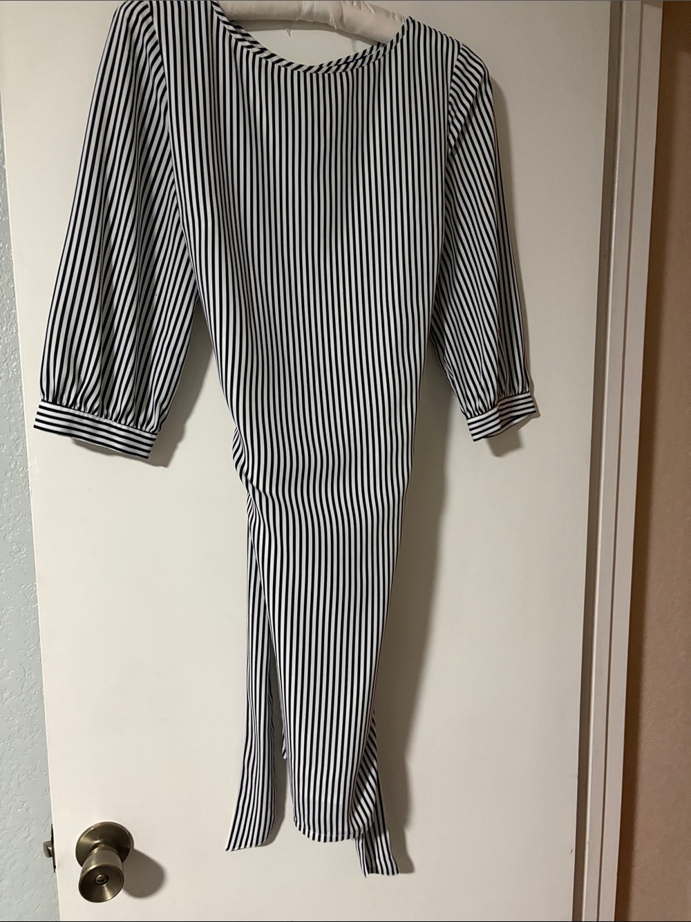Apt.9 Black White Vertical Stripe Dress Size Large